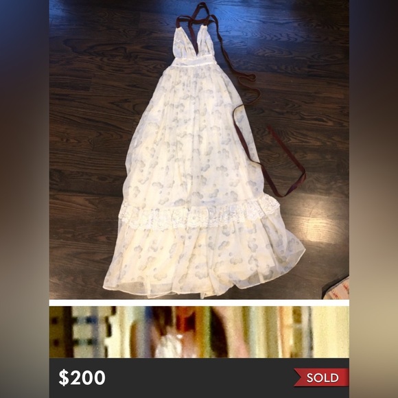 Vintage Backless Halter Dress, Fits S-XS - Picture 5 of 6